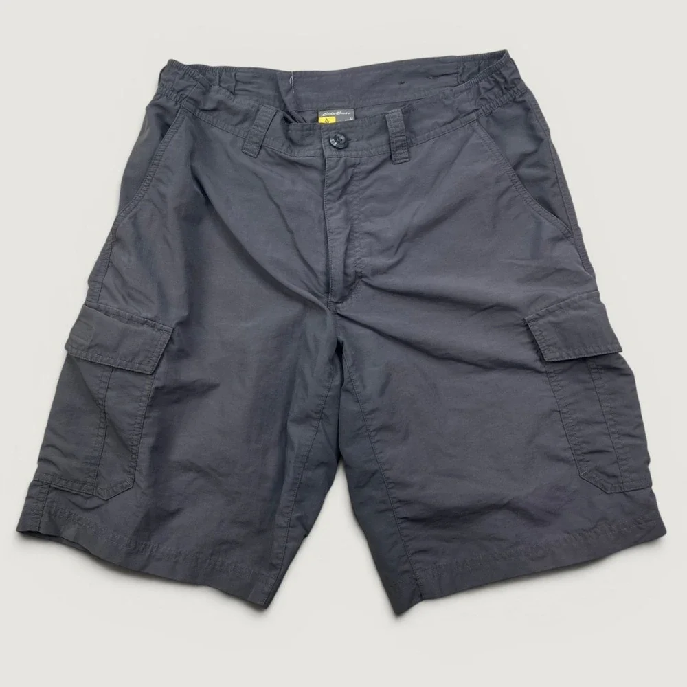 Eddie Bauer Travex Mens M Cargo Shorts Dark Gray Nylon Hiking OutdoorTrail
